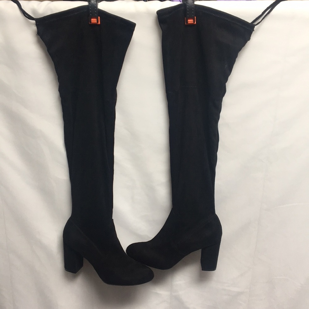 Black knee high boots